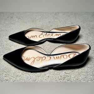 Sam Edelman Rodney D'Orsay Black Patent Leather Pointed Toe Flats 7.5
